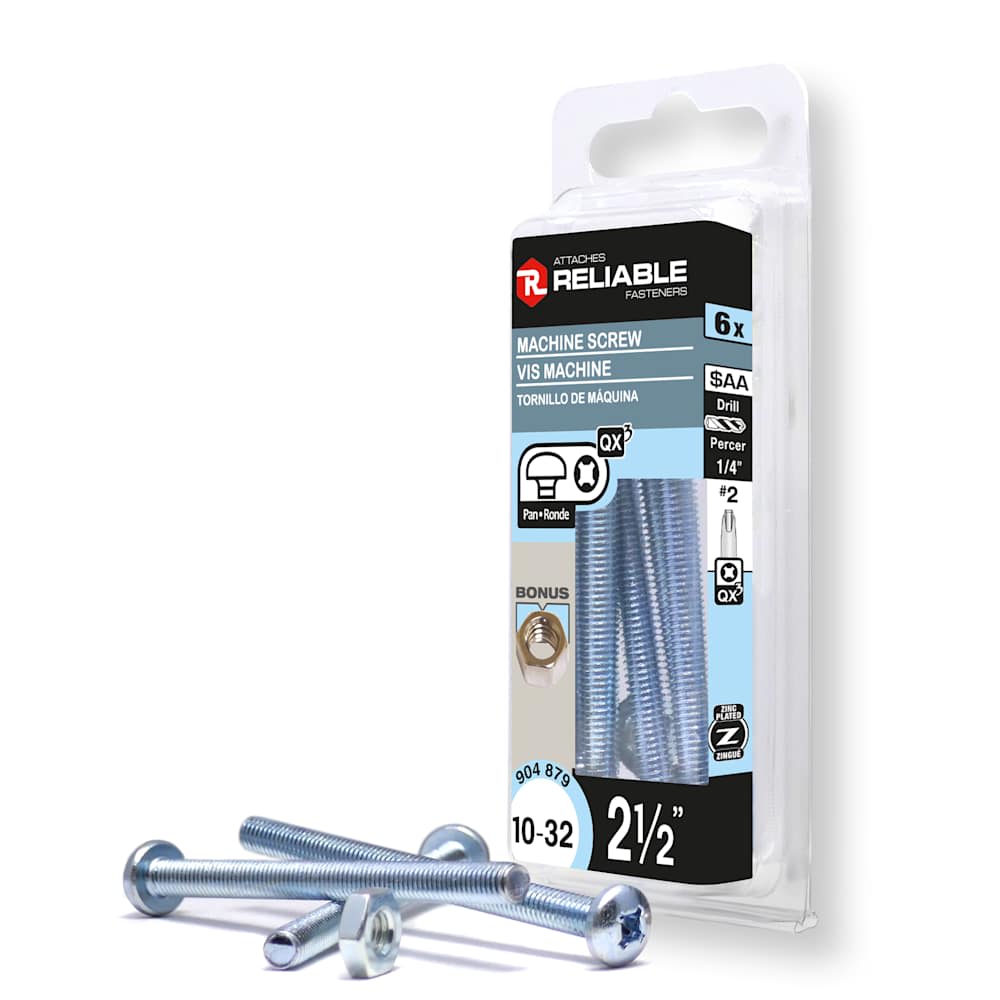 Boulons mécaniques T.R. 10-32 x 2&nbsp;1/2&nbsp;po&nbsp;Pqt/6