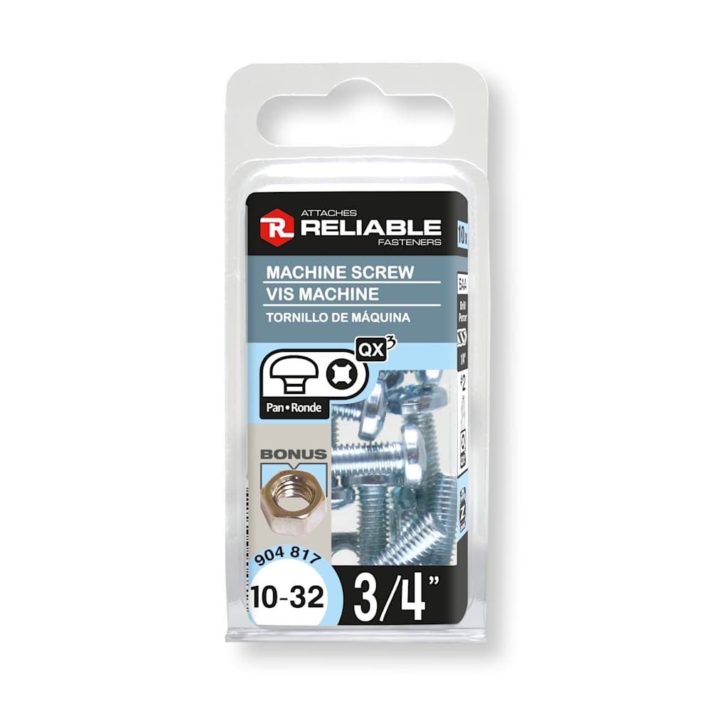 Boulons mécaniques T.R. 10-32 x 3/4&nbsp;po&nbsp;Pqt/10