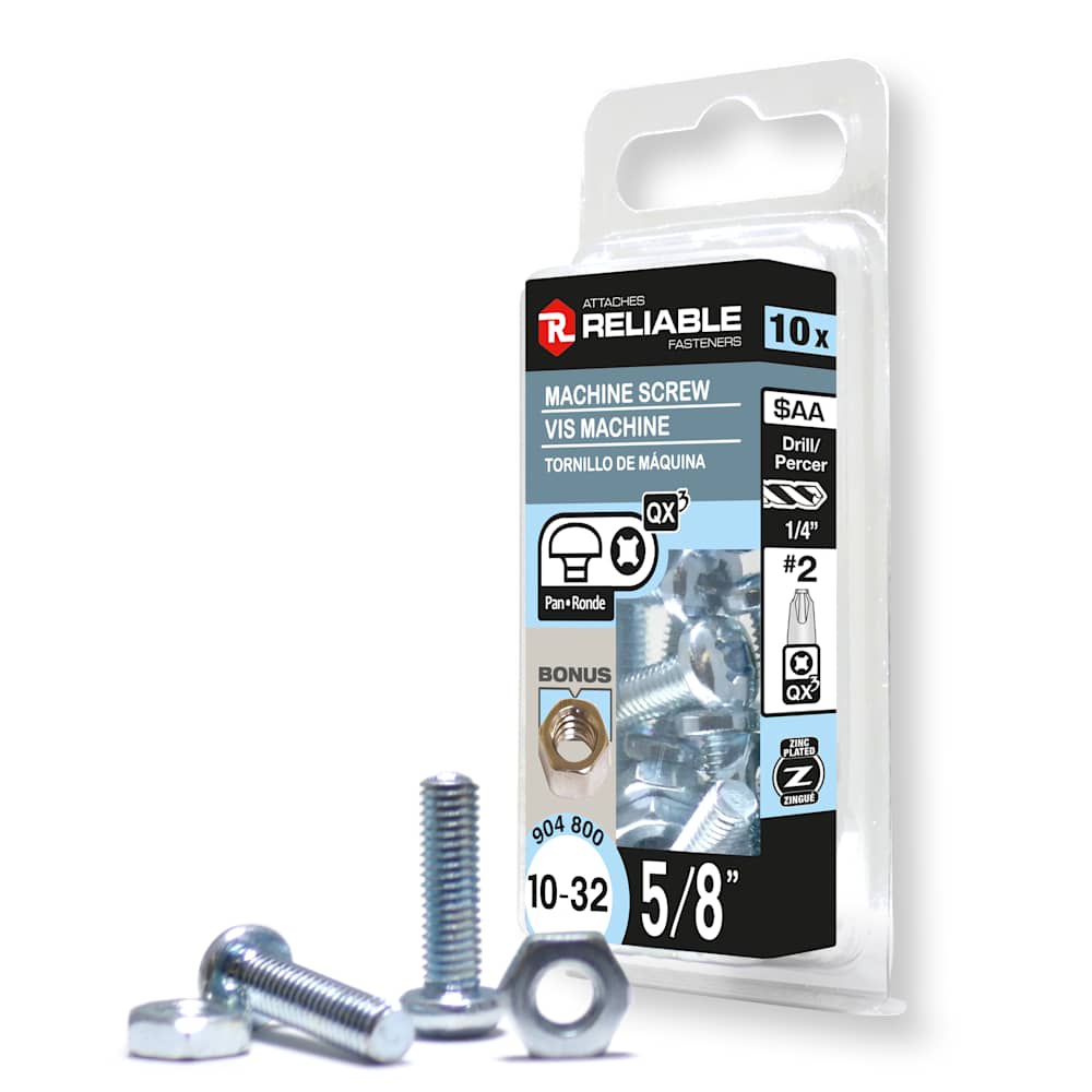 Boulons mécaniques T.R. 10-32 x 5/8&nbsp;po&nbsp;Pqt/10