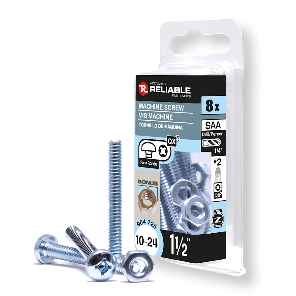 Boulons mécaniques T.R. 10-24 x 1&nbsp;1/2&nbsp;po&nbsp;Pqt/8