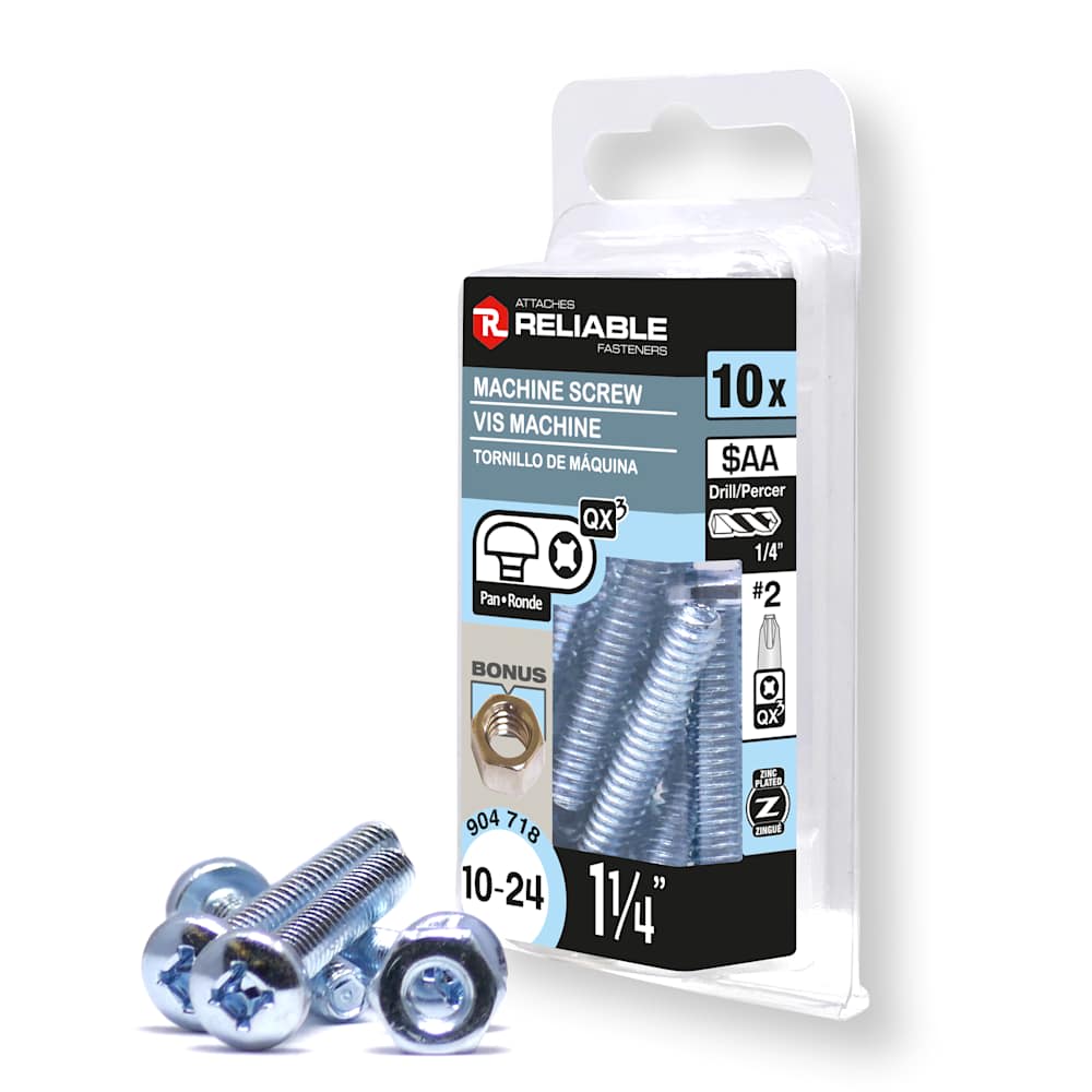 Boulons mécaniques T.R. 10-24 x 1&nbsp;1/4&nbsp;po&nbsp;Pqt/10