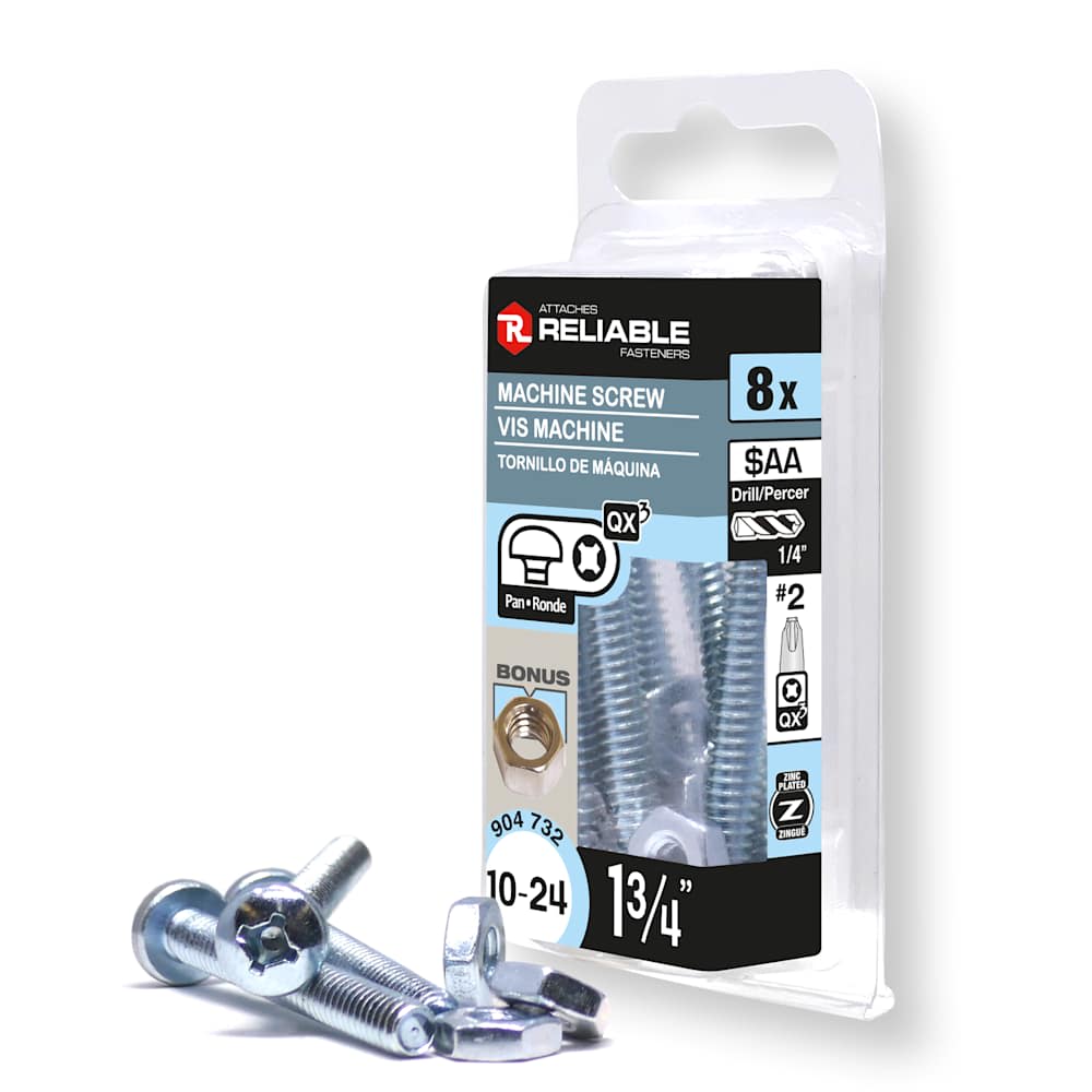 Boulons mécaniques T.R. 10-24 x 1&nbsp;3/4&nbsp;po&nbsp;Pqt/8