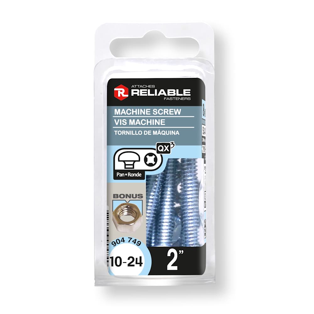 Boulons mécaniques T.R. 10-24 x 2&nbsp;po&nbsp;Pqt/8