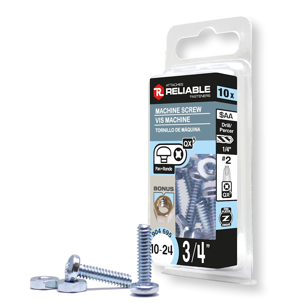 Boulons mécaniques T.R. 10-24 x 3/4&nbsp;po Pqt/10