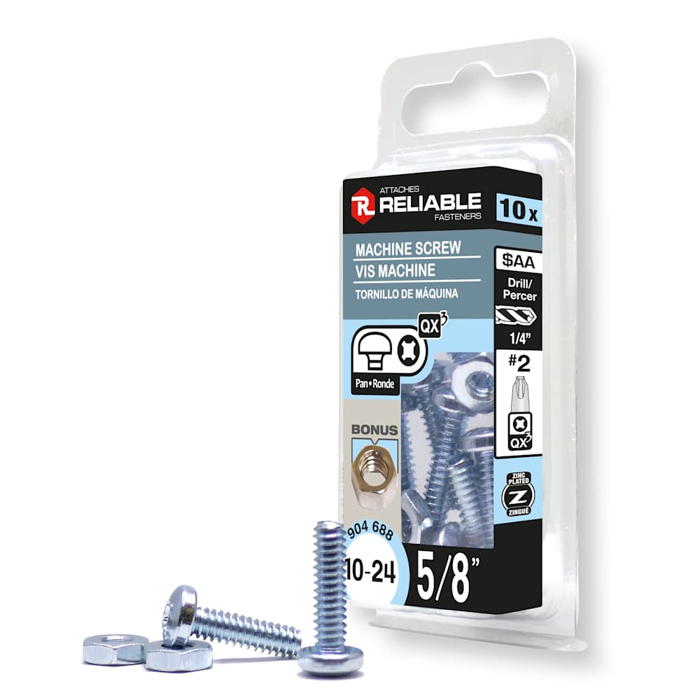 Boulons mécaniques T.R. 10-24 x 5/8&nbsp;po&nbsp;Pqt/10