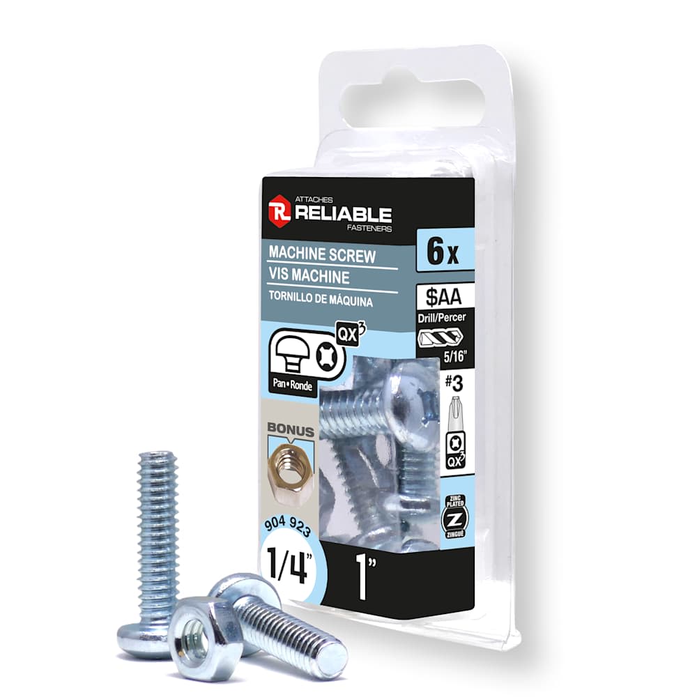 Boulons mécaniques T.R. 1/4-20 x 1&nbsp;po&nbsp;Pqt/6