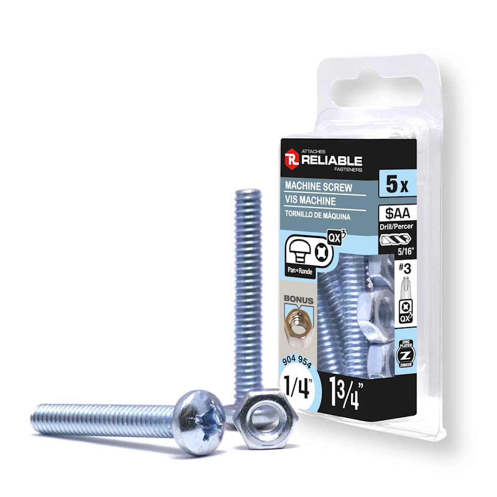 Boulons mécaniques T.R. 1/4-20 x 1&nbsp;3/4&nbsp;po&nbsp;Pqt/5