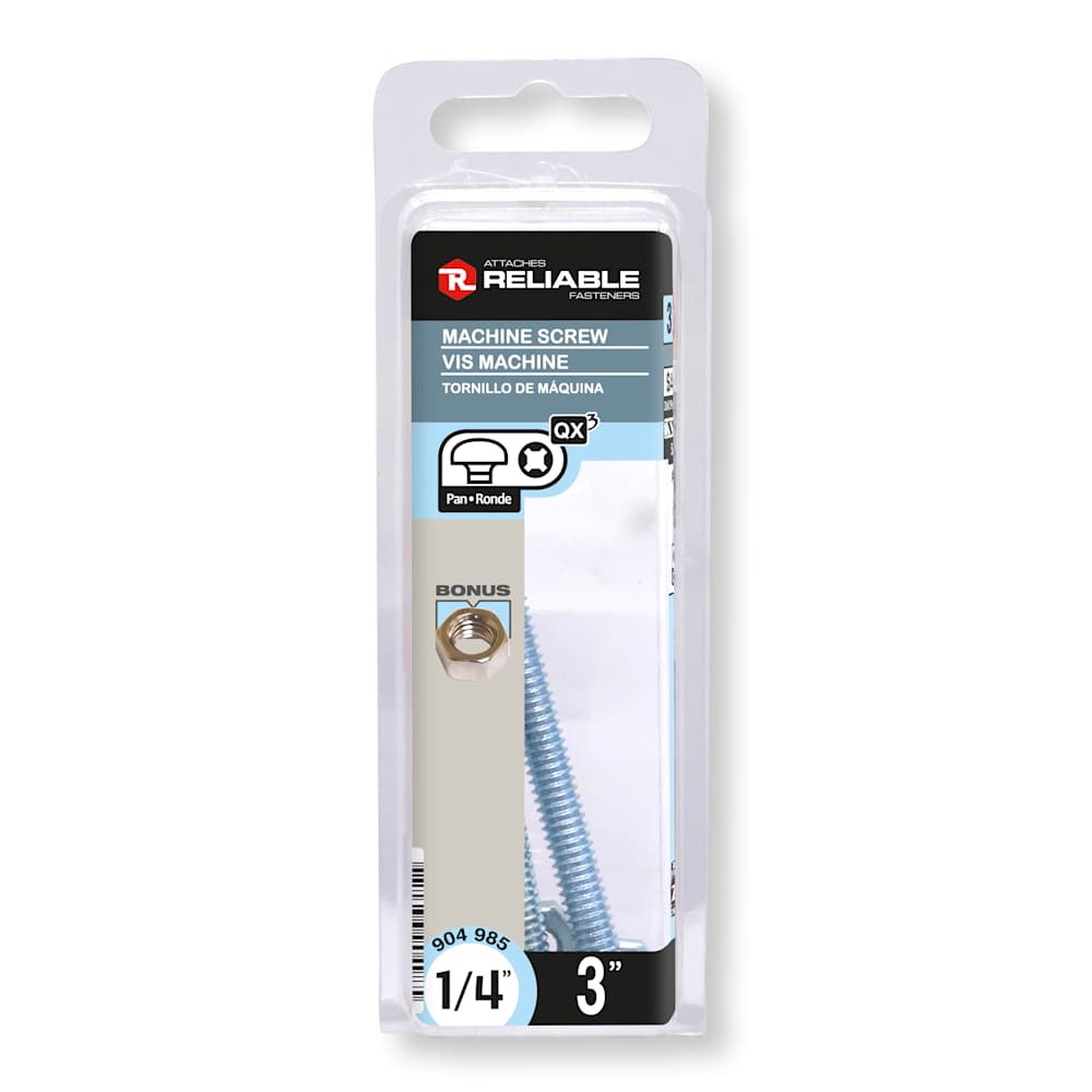 Boulons mécaniques T.R. 1/4-20 x 3&nbsp;po&nbsp;Pqt/3