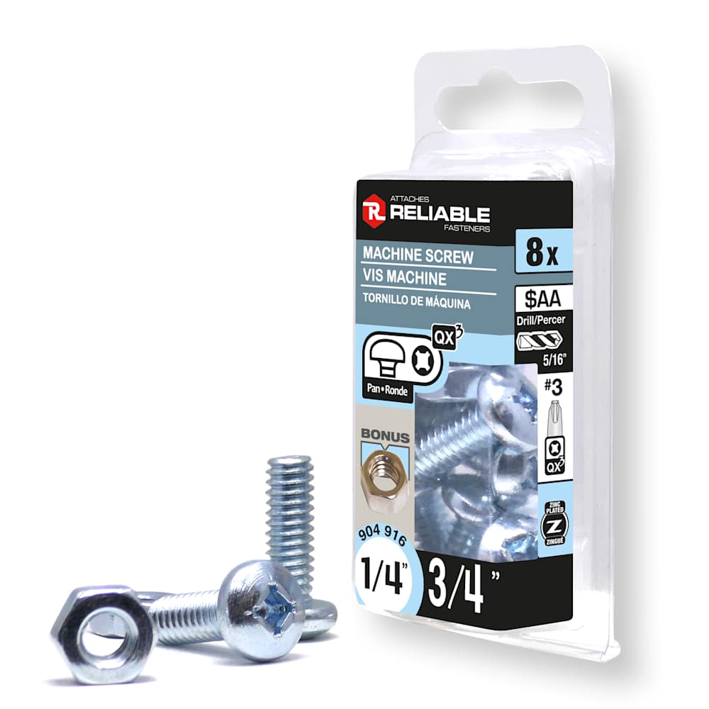 Machine Bolts 1/4-20 x 3/4 in. Pkg/8