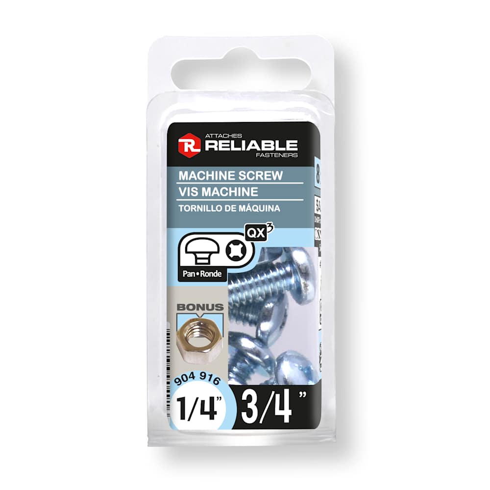 Machine Bolts 1/4-20 x 3/4 in. Pkg/8