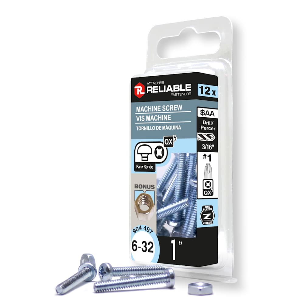 Machine Bolts 6-32 x 1 in. Pkg/12