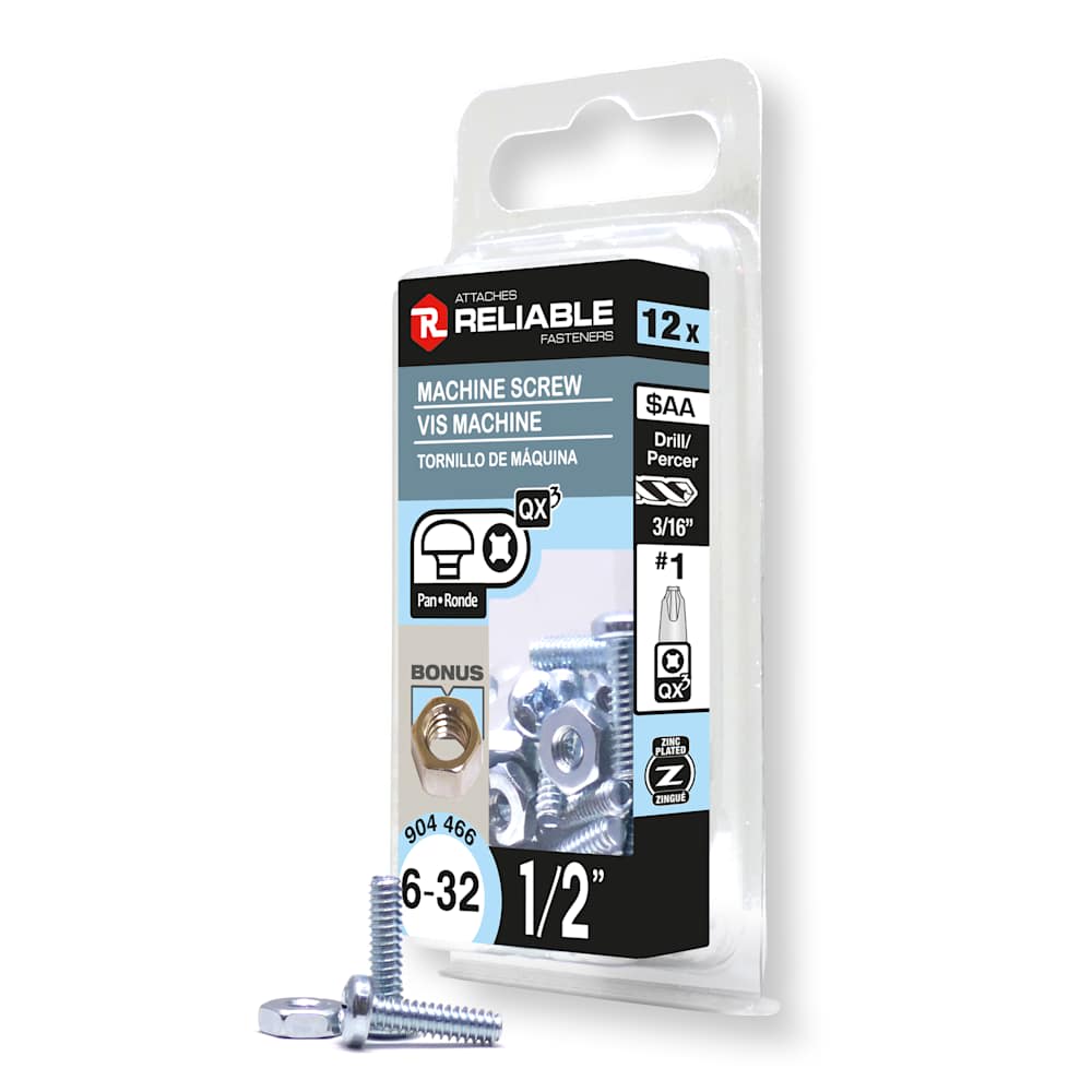 Machine Bolts 6-32 x 1/2 in. Pkg/12