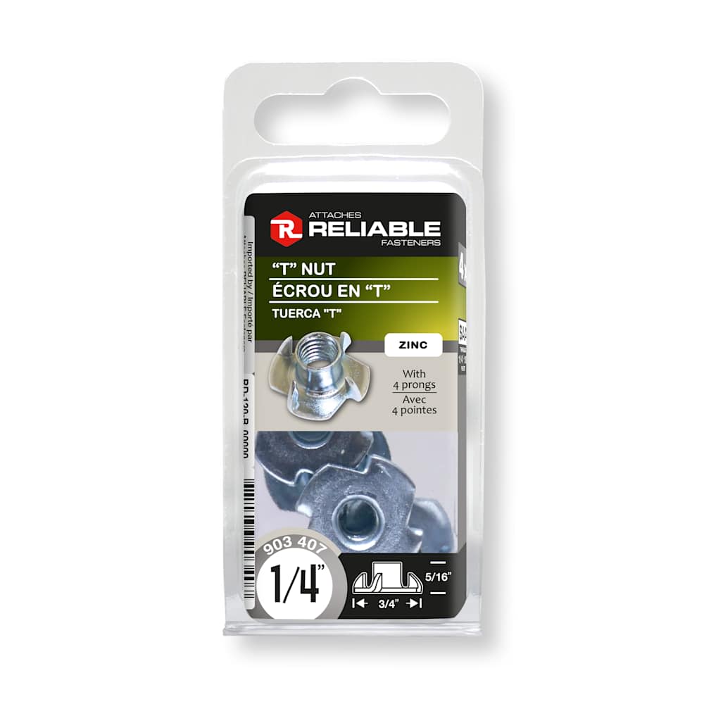 T Nuts 1/4 in. - 20 Pkg/4