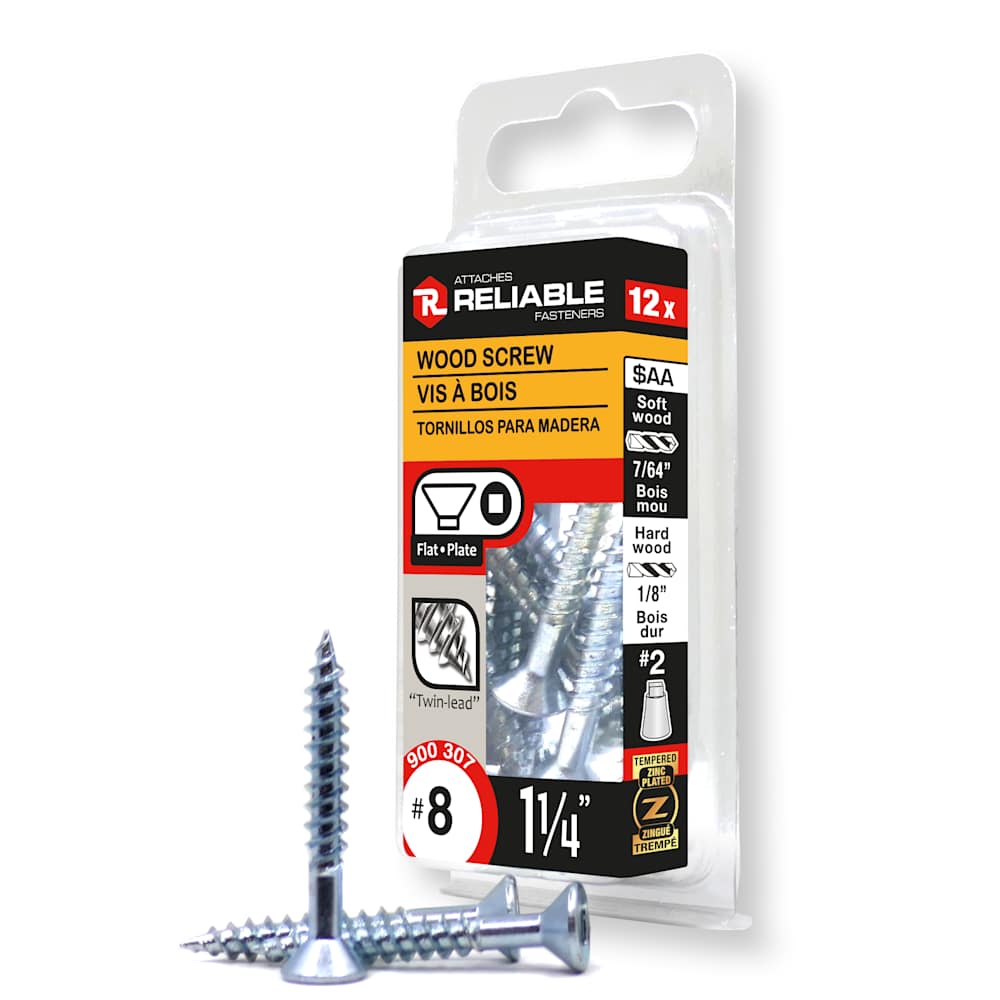 Vis à bois 1 1/4 po n° 8 T.P. Pqt/12