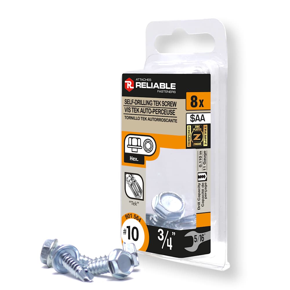 Self-Drilling Metal Screws 3/4 in. n° 10 Pkg/8