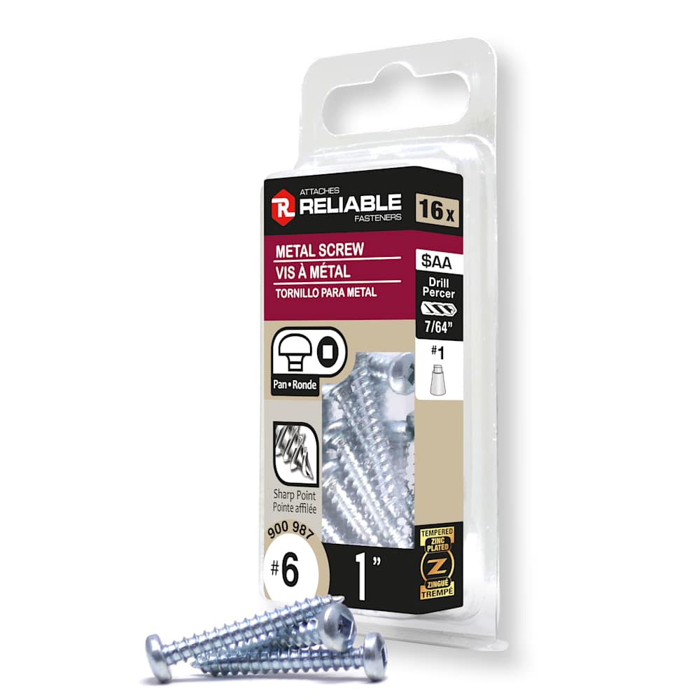 Vis à métal 1 po n° 6 T.R. Pqt/16