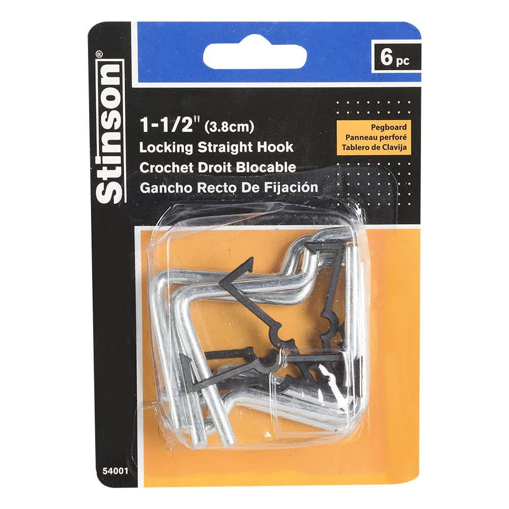 Pegboard Hooks 1 1/2 in. Pkg/6