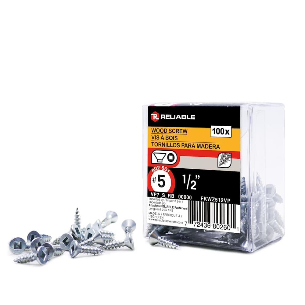 Vis à bois 1/2 po n° 5 T.P. Pqt/100