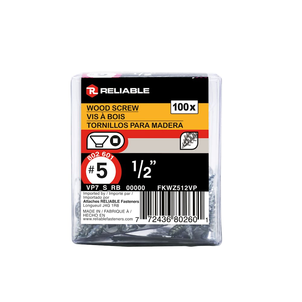 Vis à bois 1/2 po n° 5 T.P. Pqt/100