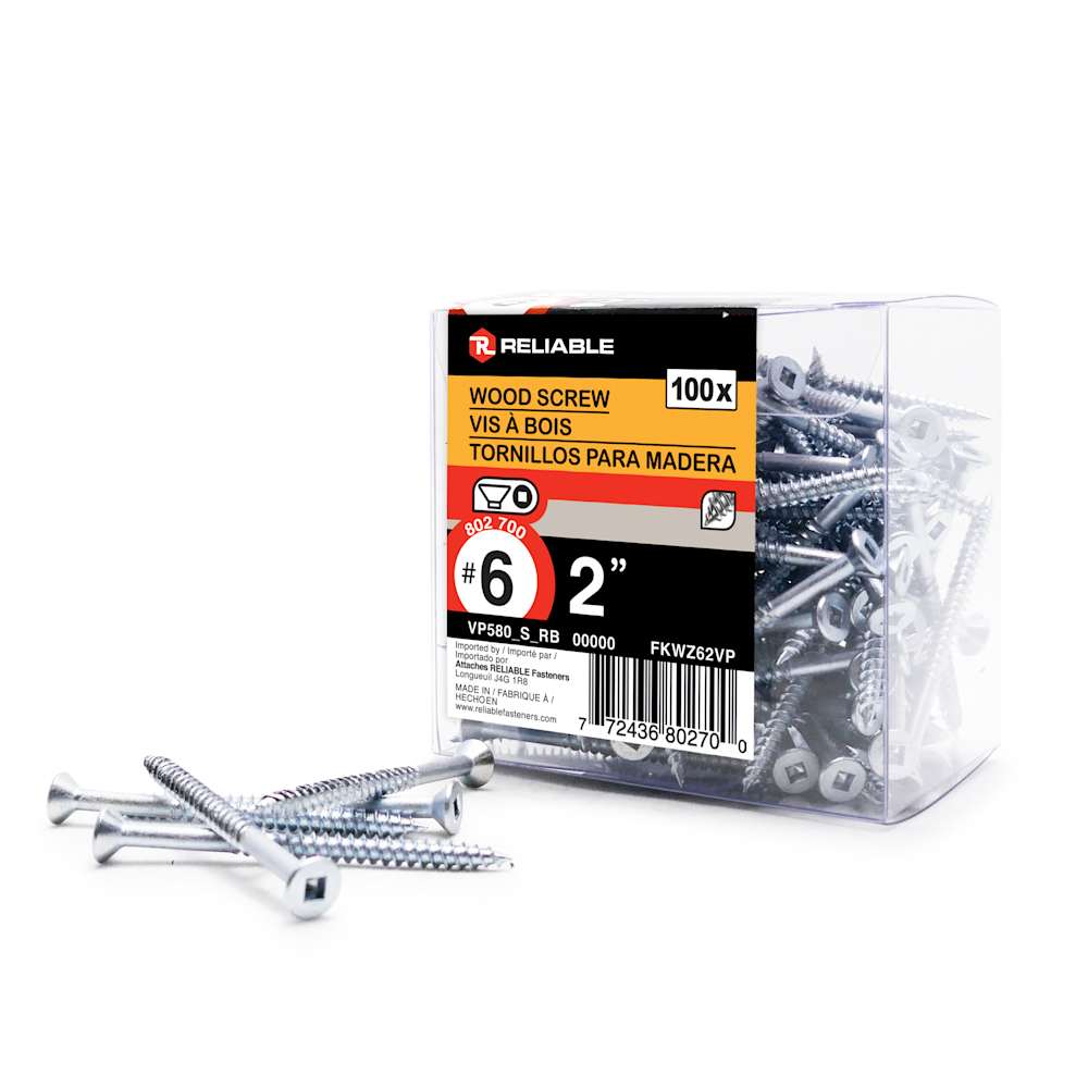 Vis à bois 2 po n° 6 T.P. Pqt/100