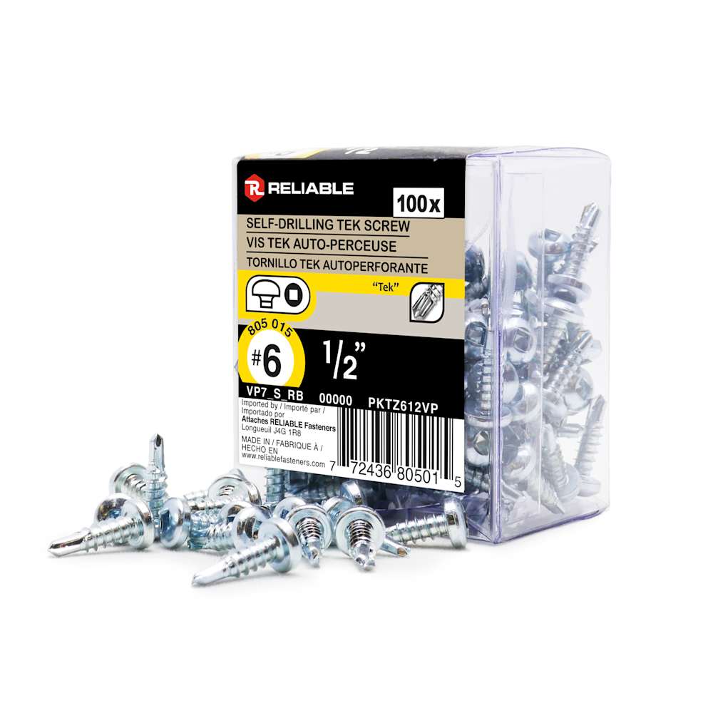 Self-Drilling Metal Screws 1/2 in. n° 6 Pkg/100