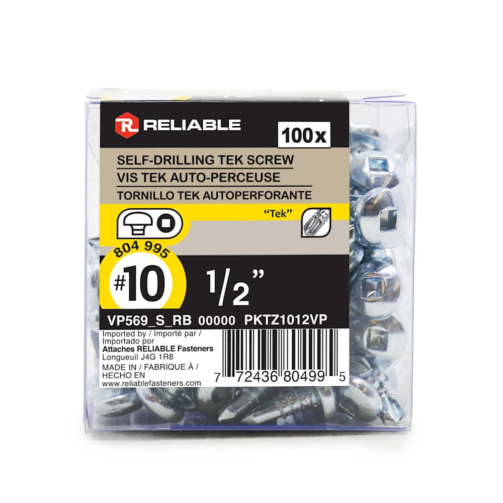 Self-Drilling Metal Screws 1/2 in. n° 10 Pkg/100