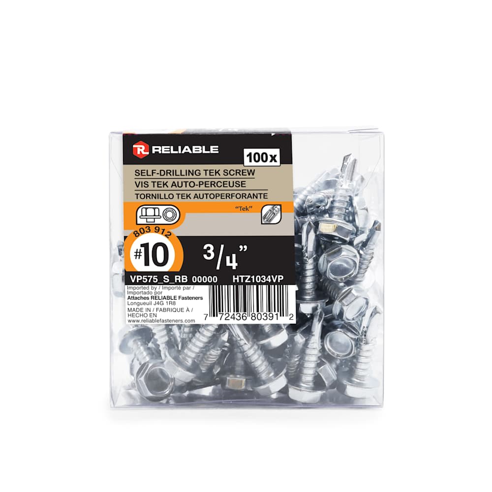 Self-Drilling Metal Screw 3/4 in. n° 10 Pkg/100