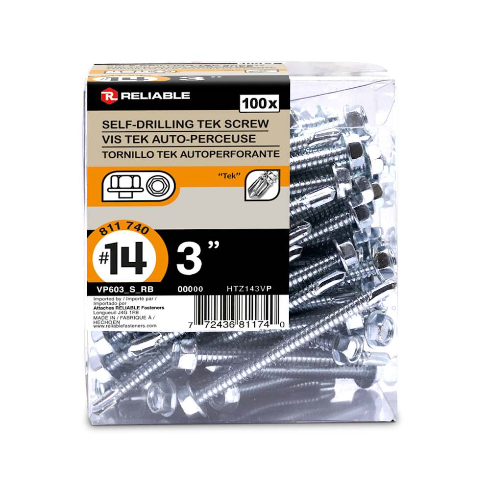 Self-Drilling Metal Screw 3 in. n° 14 Pkg/100