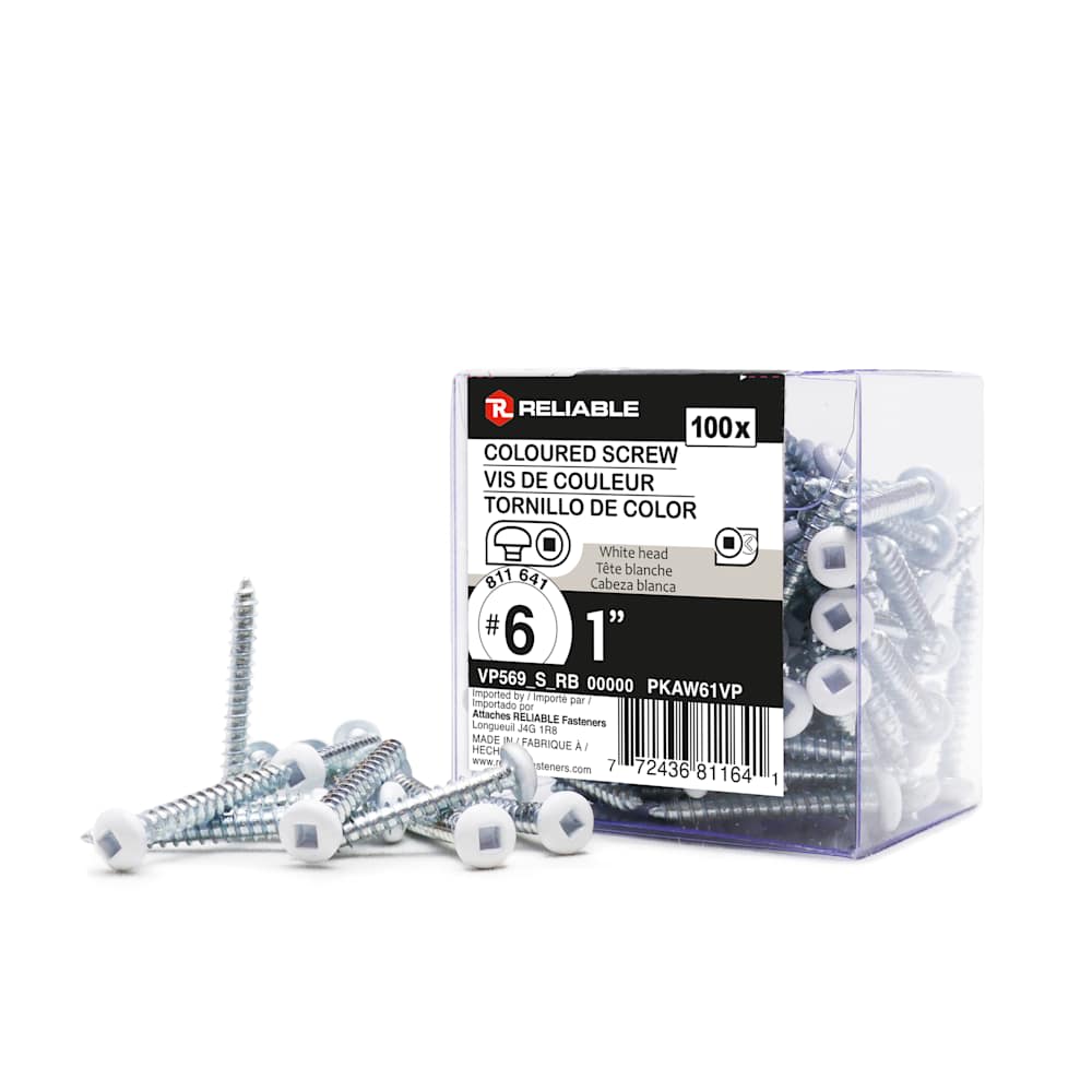 White Metal Screws 1 in. n° 6 100/Box - Canac