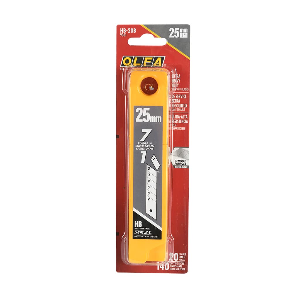 Lames de couteau utilitaire 25 mm HB-20B Pqt/20