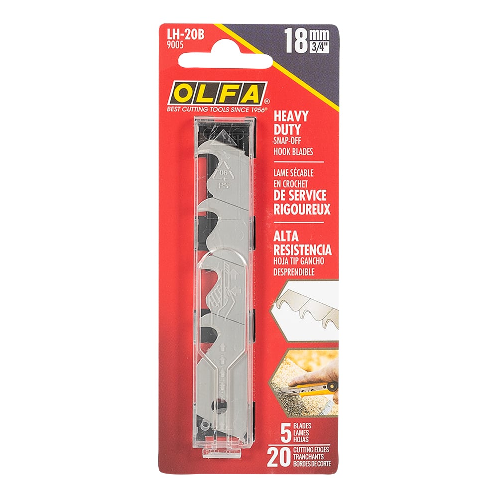 Lames crochets pour couteau universel 18 mm LH-20B Pqt/5
