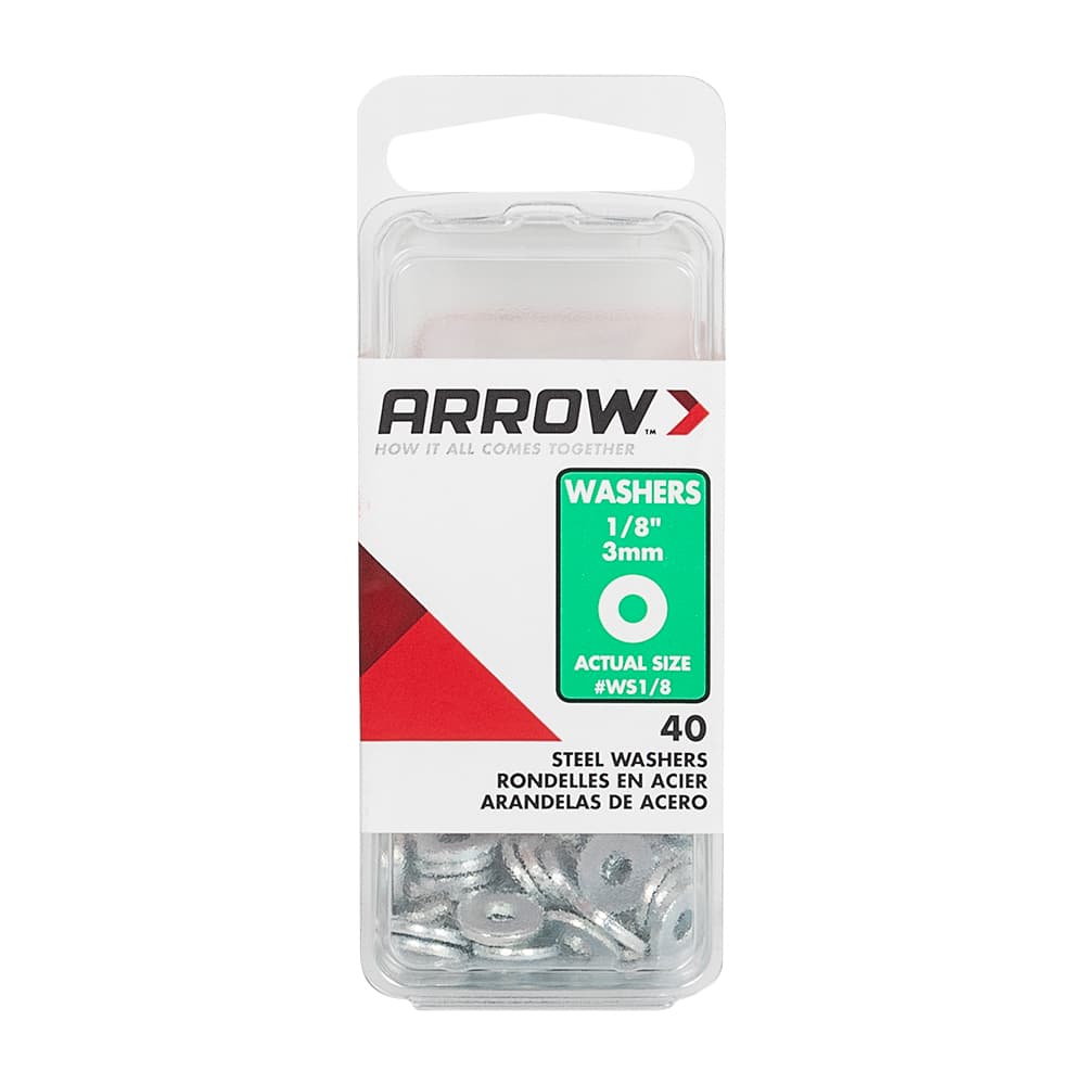 Rondelles d'acier 1/8 po Pqt/40