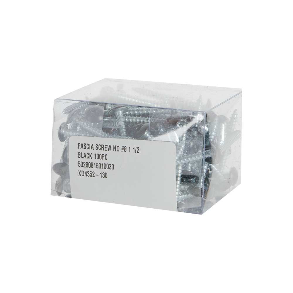 Vis à fascia 1&nbsp;1/2&nbsp;po n° 8 T.R. noire Pqt/100