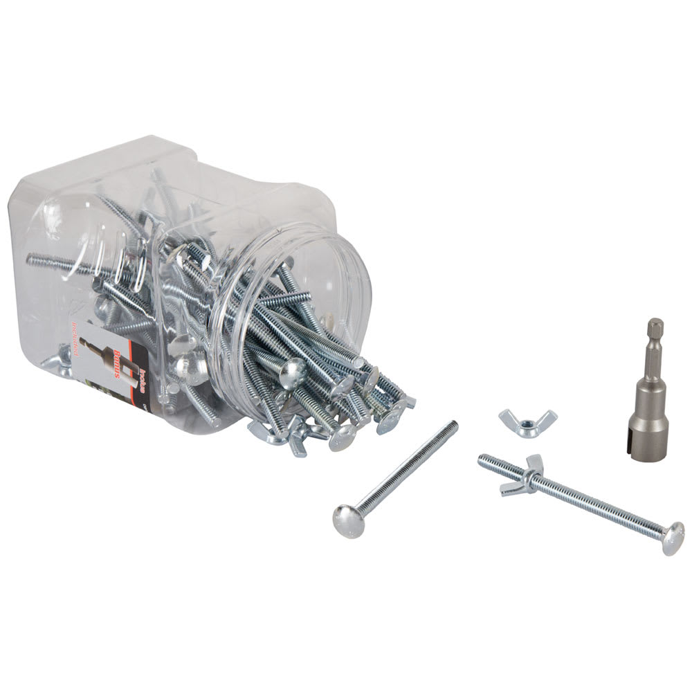 Carriage Bolts & Nuts for Car Shelter 1/4 in. x 4 in. Pkg/40