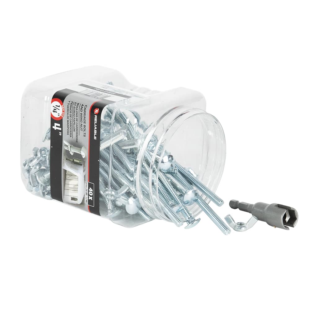 Boulons et écrous pour abri d'auto 1/4 po x 4 po Pqt/40