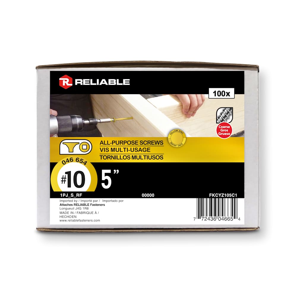 All Purpose Wood Screws 5 in., n°  10 Pkg/100