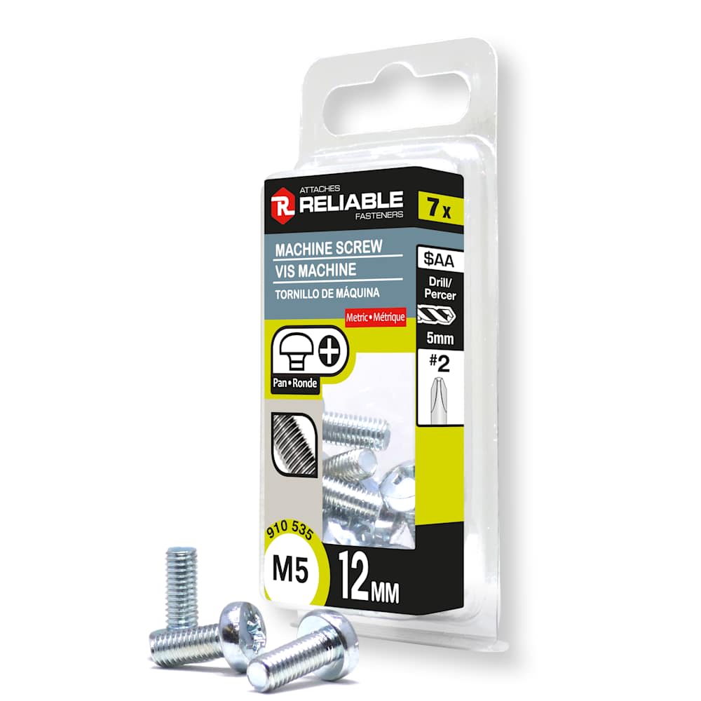 Boulons mécaniques T.R. M5, 12 mm Pqt/7