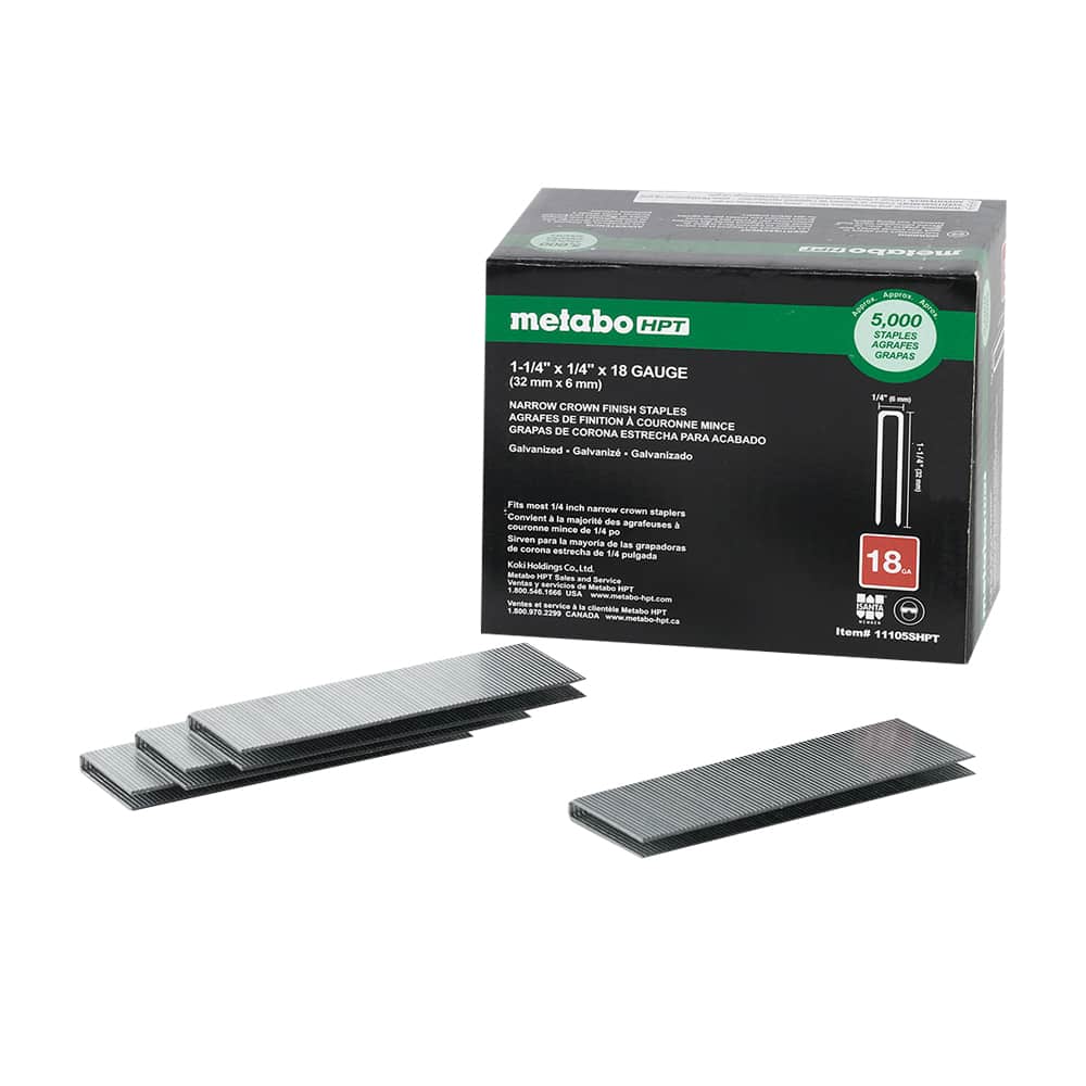 Agrafes de finition à couronne mince 1/4&nbsp;po Pqt/5&nbsp;000