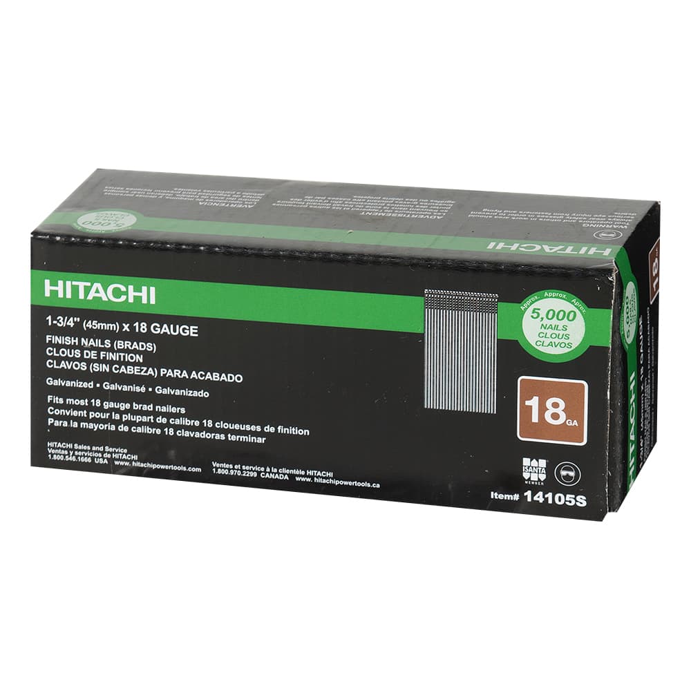 Clous à finir en bande 1&nbsp;3/4&nbsp;po n° 18 Pqt/5&nbsp;000 HITACHI 