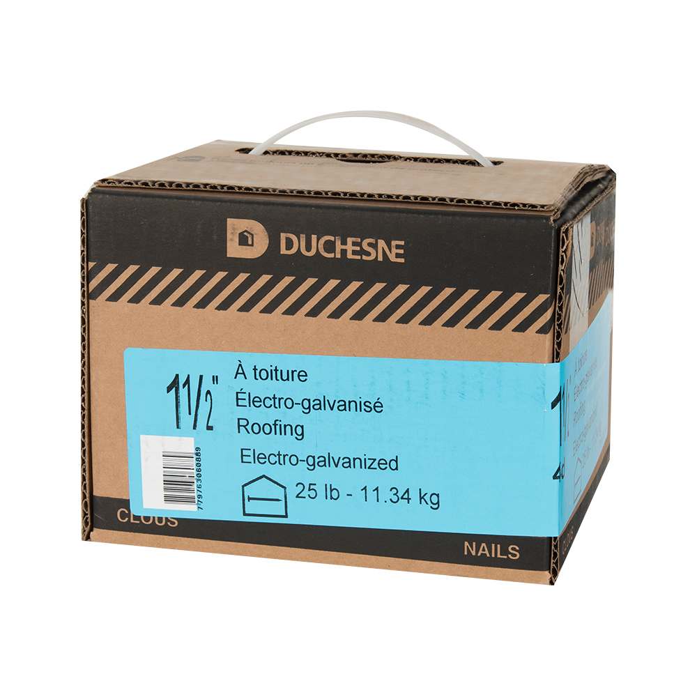 Clous à toiture électro-galvanisé 1 1/2 po 25 lb