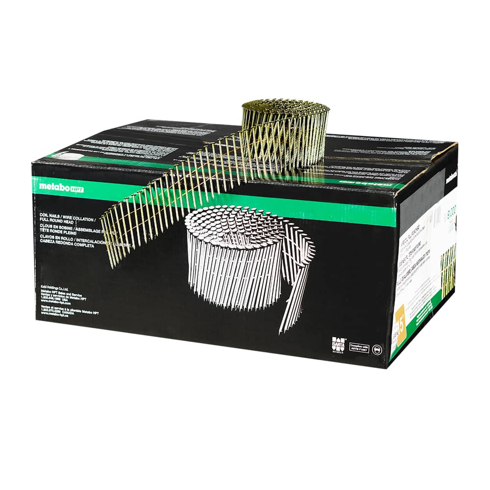 Clous à charpente vrillés 2 1/4 po en rouleau 15° Pqt/9&nbsp;000