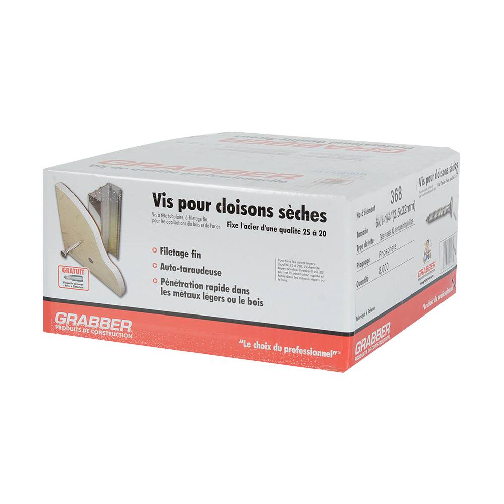 Vis à gypse 1&nbsp;1/4&nbsp;po n° 6 Pqt/8 000