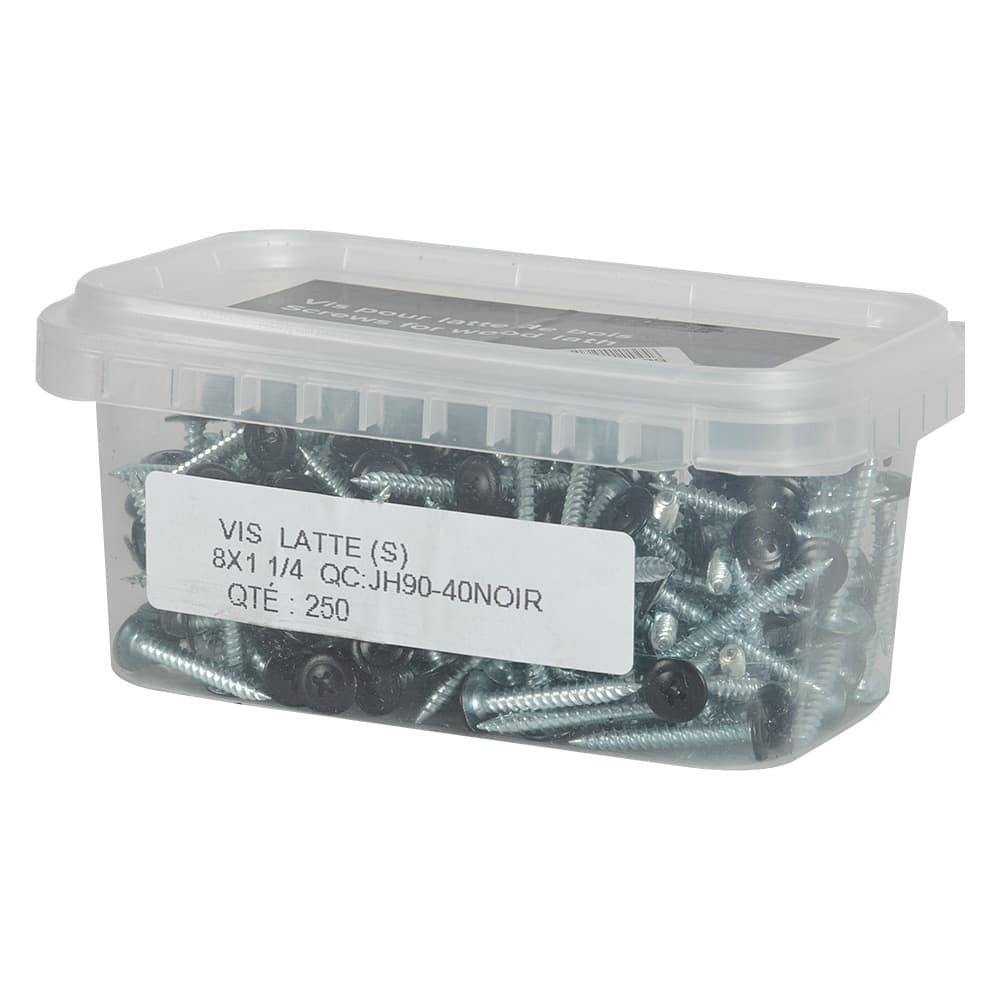 Black Fibre Cement Screws n° 8 x 1 1/4 in. Pkg/250