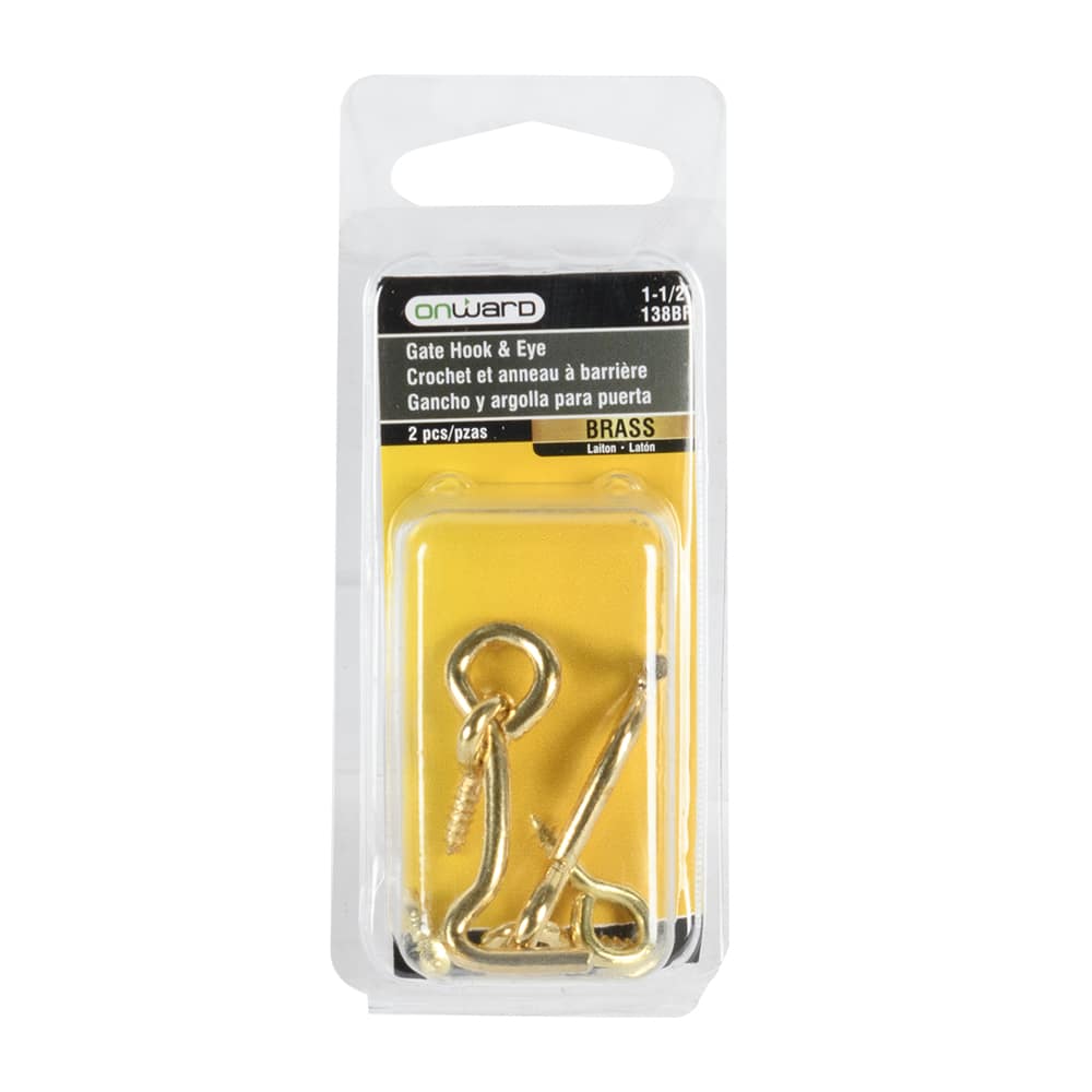 1 1/2 in. Gate Hooks & Eyes Pkg/2