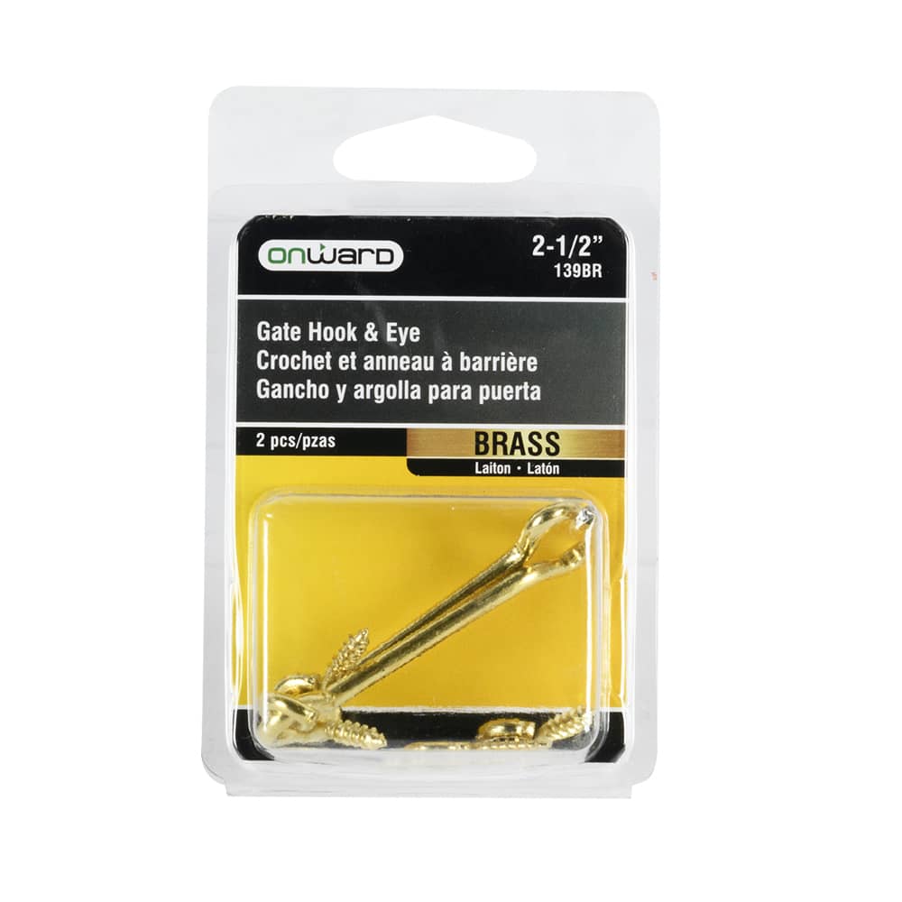 Crochets et anneaux de porte 2&nbsp;1/2&nbsp;po&nbsp;Pqt/2