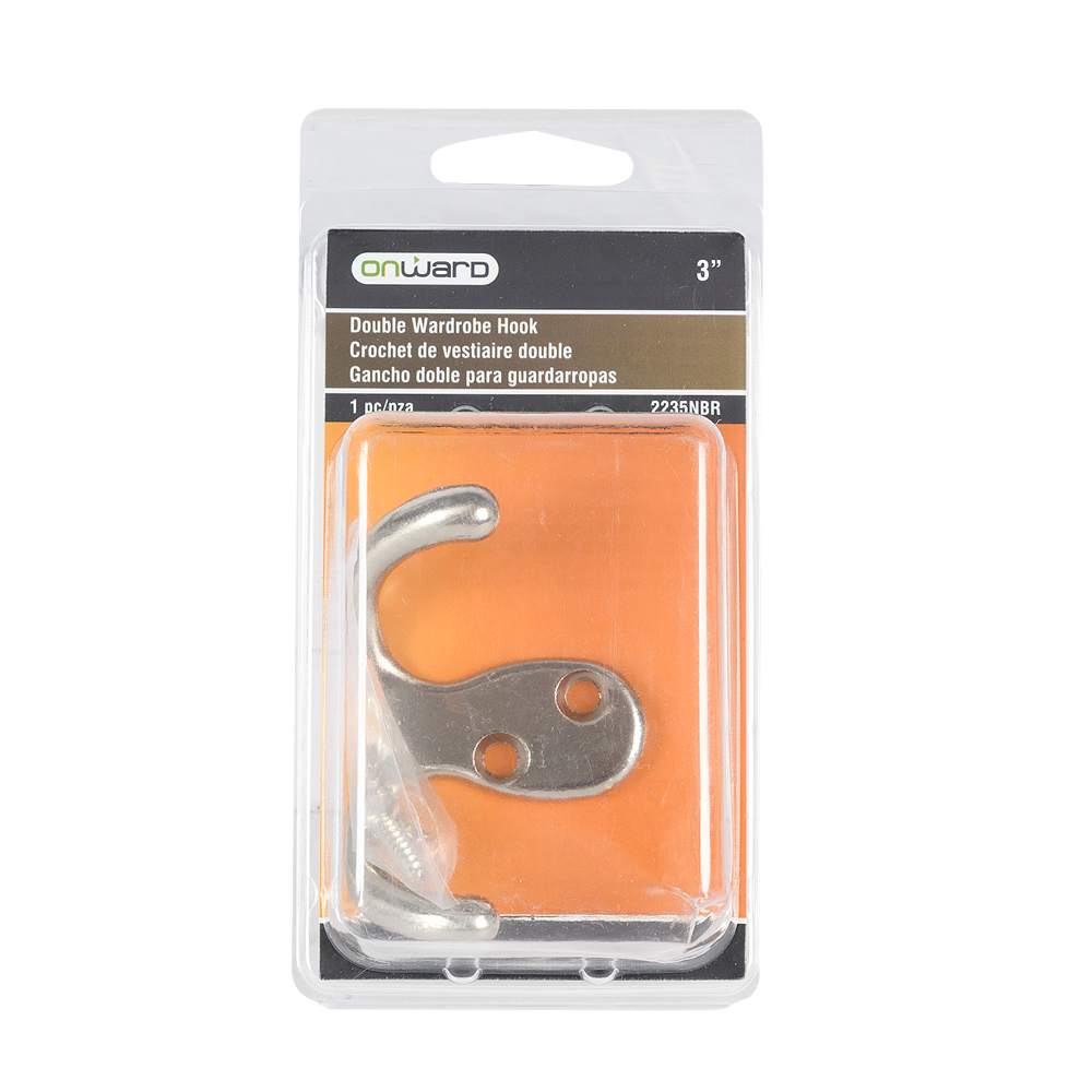 Crochet double pour vêtements 3&nbsp;po