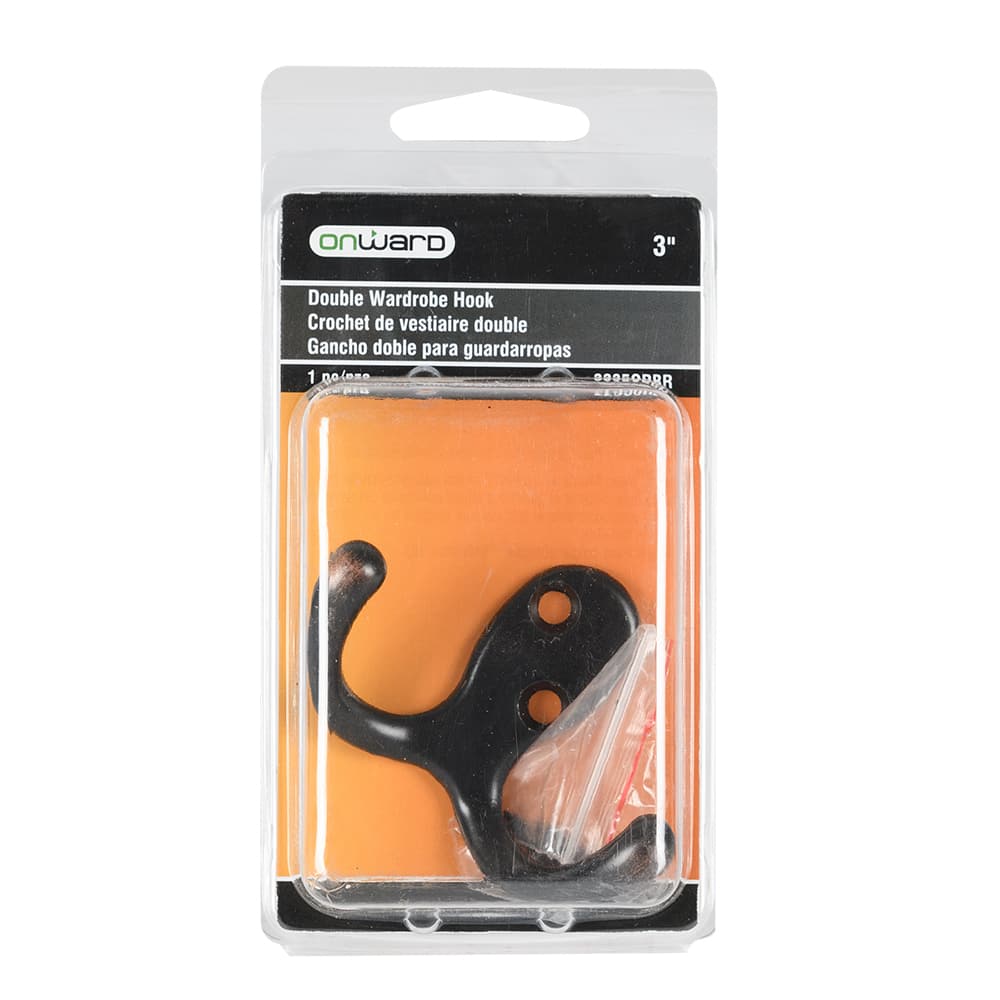 Crochet double pour vêtements 3 po