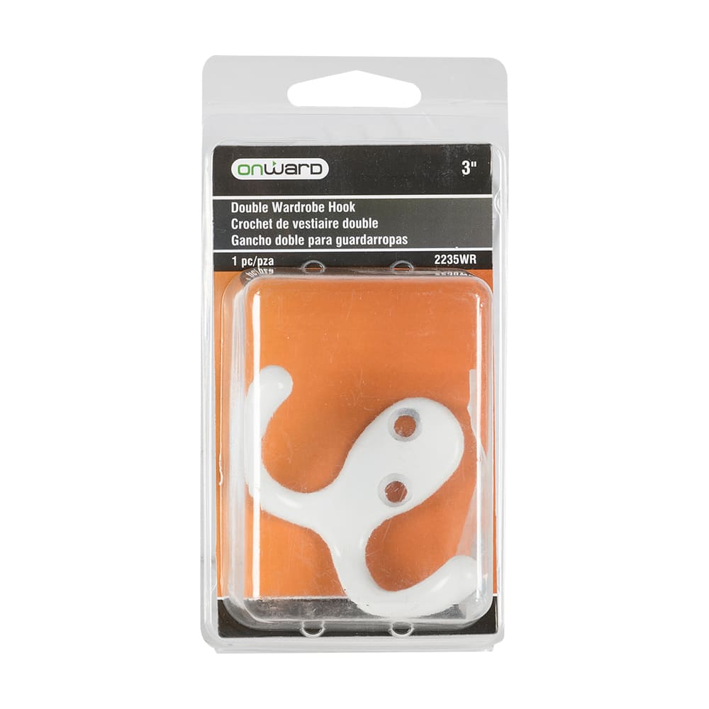 Crochet double pour vêtements 3&nbsp;po