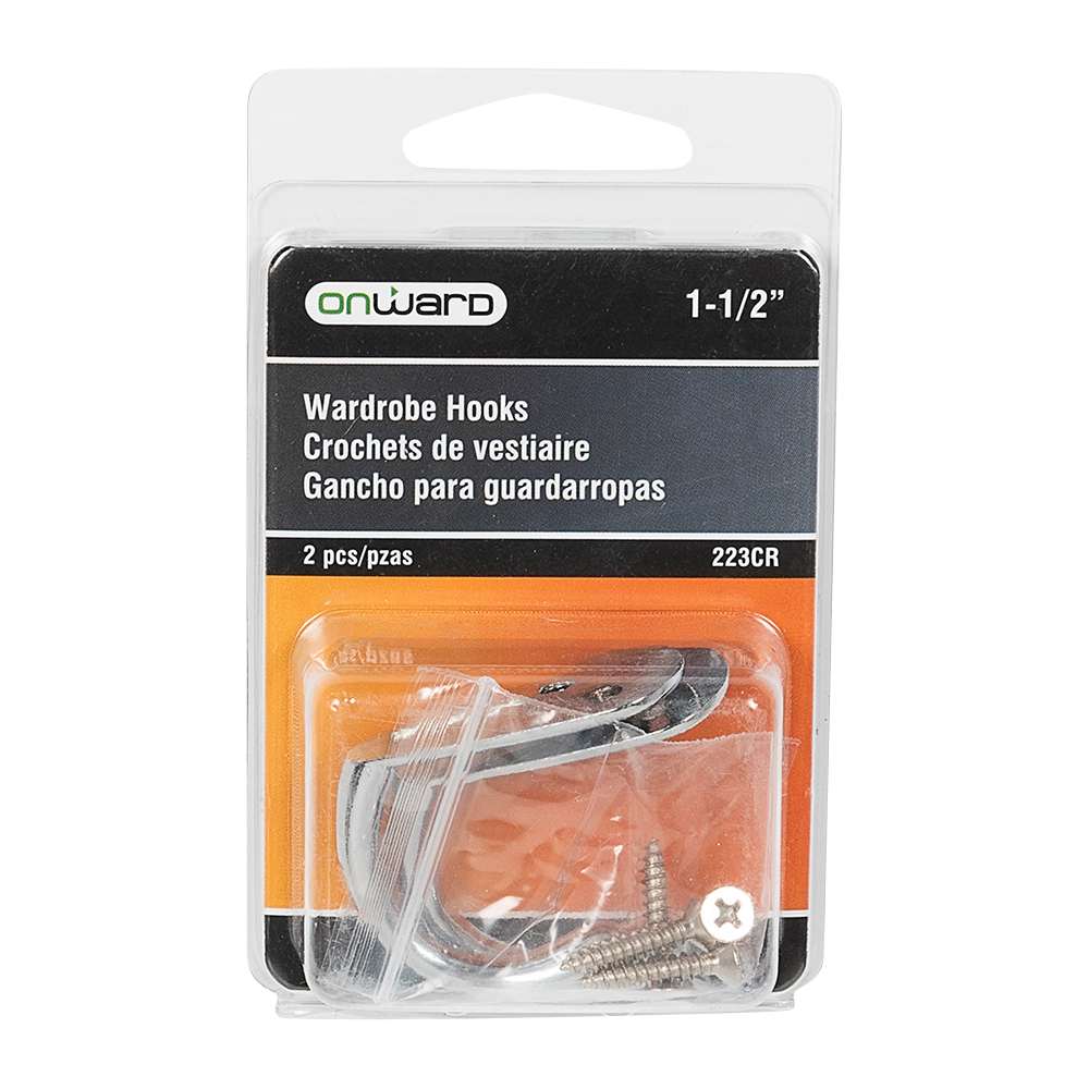 Ensemble de 2 crochets simple pour vêtements 1&nbsp;3/4&nbsp;po