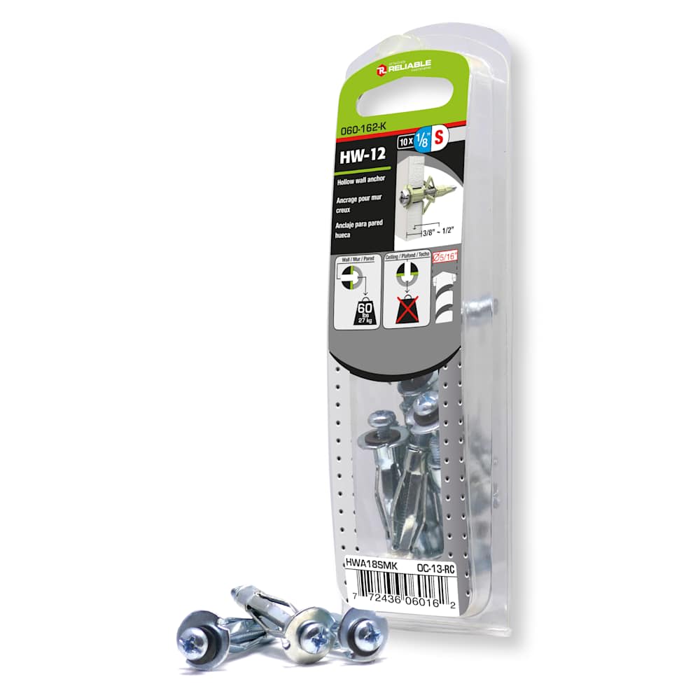 Hollow Wall Anchor 1/8S Pkg/10